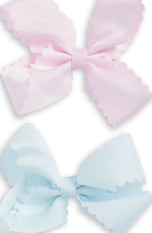 Capelli New York Kids' Assorted 4-pack Scalloped Bow Clips In Pink Pastel Combo