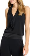 NIC+ZOE Knit Crepe Ruffle Tank