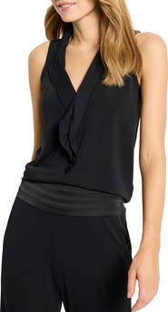 NIC+ZOE Knit Crepe Ruffle Tank