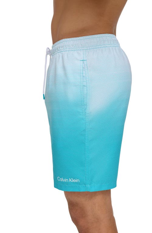 Calvin Klein Core Volley Gradient Dot Swim Trunks In Atlantis