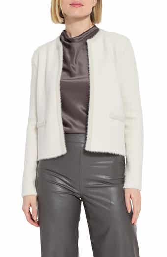 Lysse Faux Fur Trip Open Front Cardigan