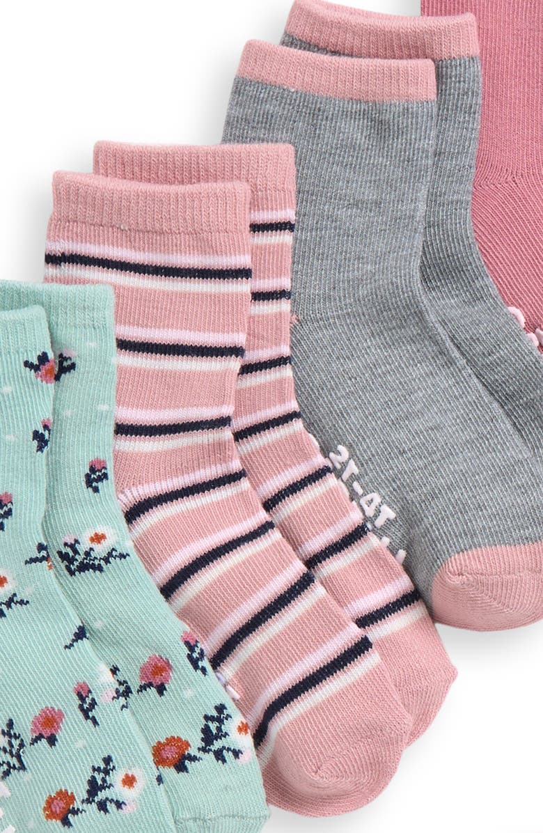 Capelli New York Kids' Autmn Butterfly Assorted 10-Pack Gripper Crew Socks, Alternate, color, Pink Multi Combo