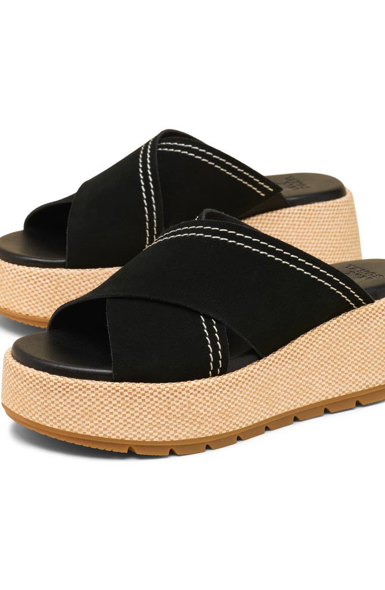 SOREL Sunpeak Platform Slide Sandal, Alternate, color, Black/ Gum 2