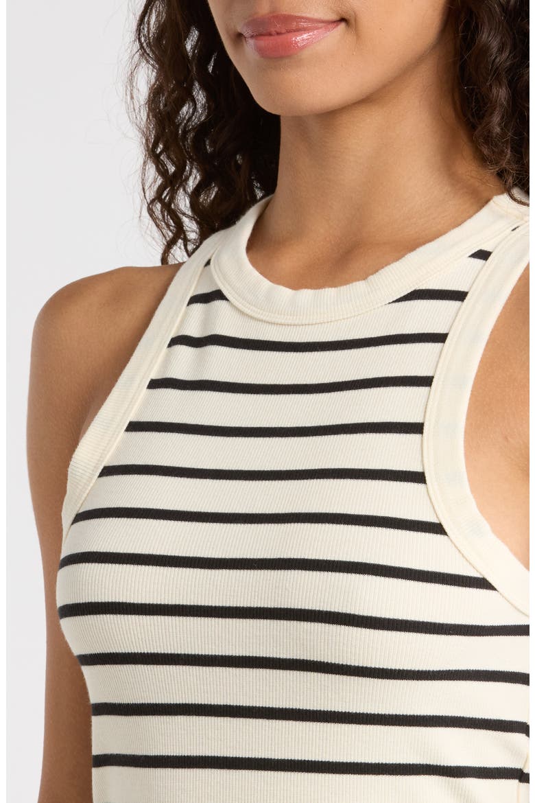 Lexi Stripe Rib Tank, Alternate, color, CREAM AND BLACK STRIPE