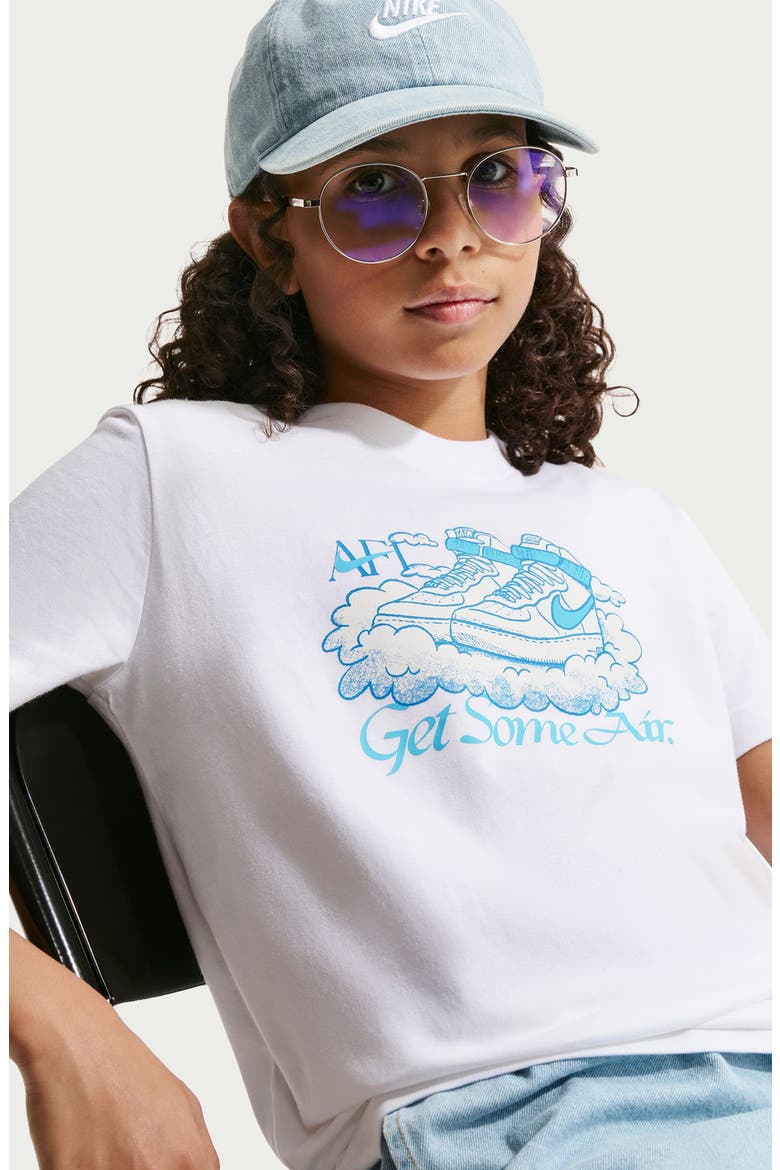 Kids' AF1 Vibes Graphic T-Shirt, Alternate, color, WHITE