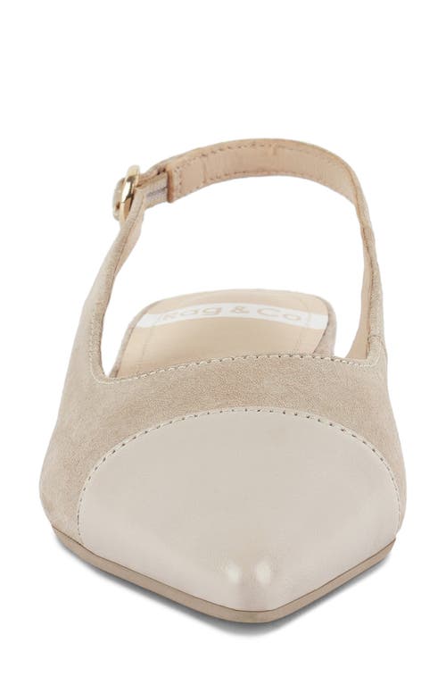 Rag & Co Women's Neutrals Uwaha Genuine Leather & Real Suede Slingback Flats In Beige In Beige