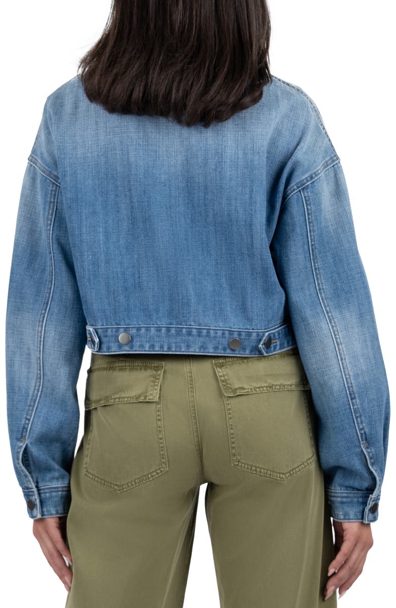 KUT from the Kloth Luna Oversize Crop Denim Jacket, Alternate, color, Medium Wash