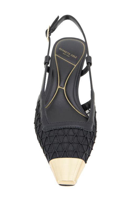 Kenneth Cole Maxine Kitten Heel Slingback Pump In Black Mesh