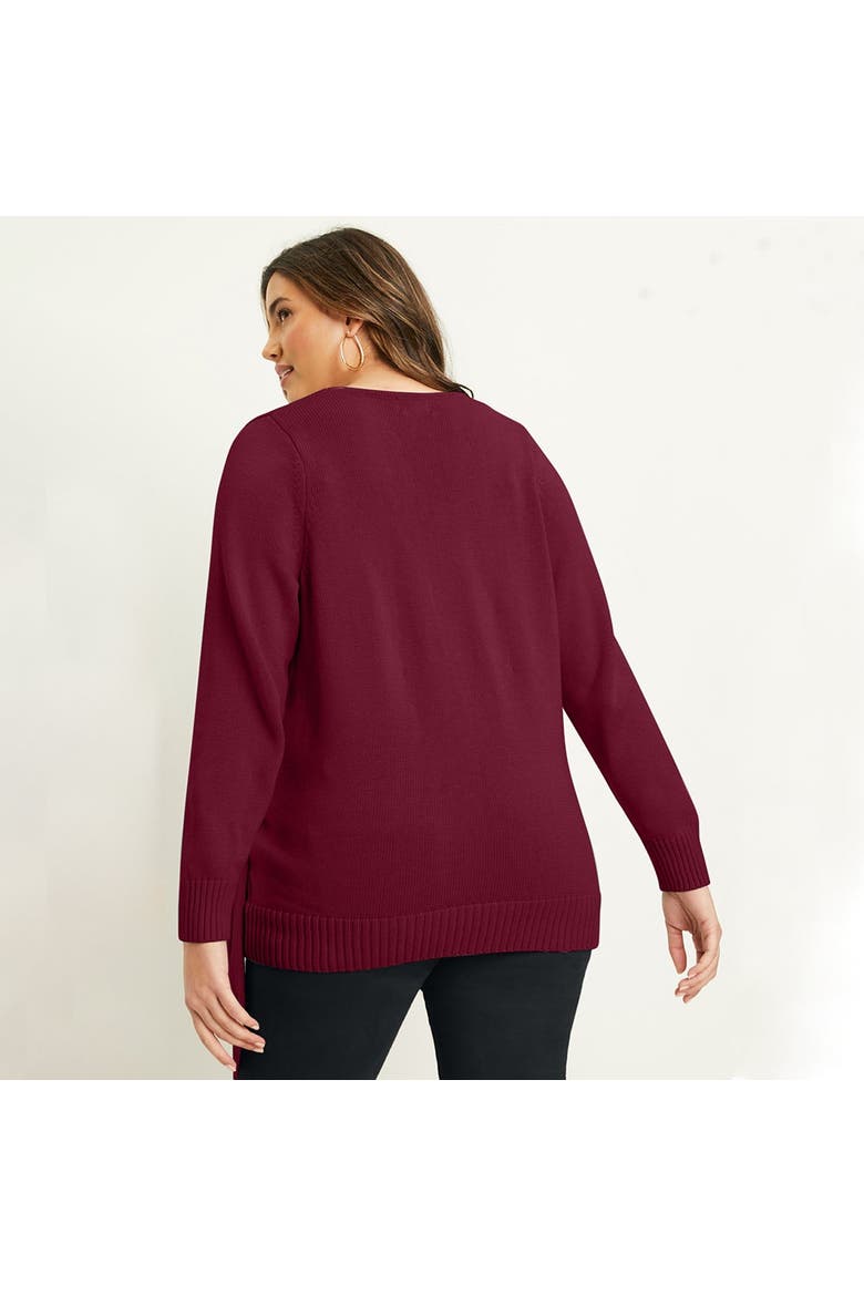 Wrap Front Cardigan (Plus), Alternate, color, MERLOT