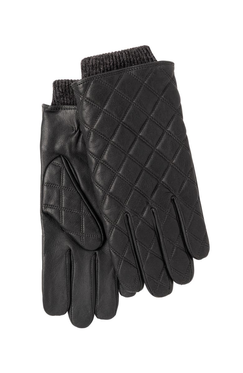 Polo Ralph Lauren Quilted Leather Glove, Main, color, Black