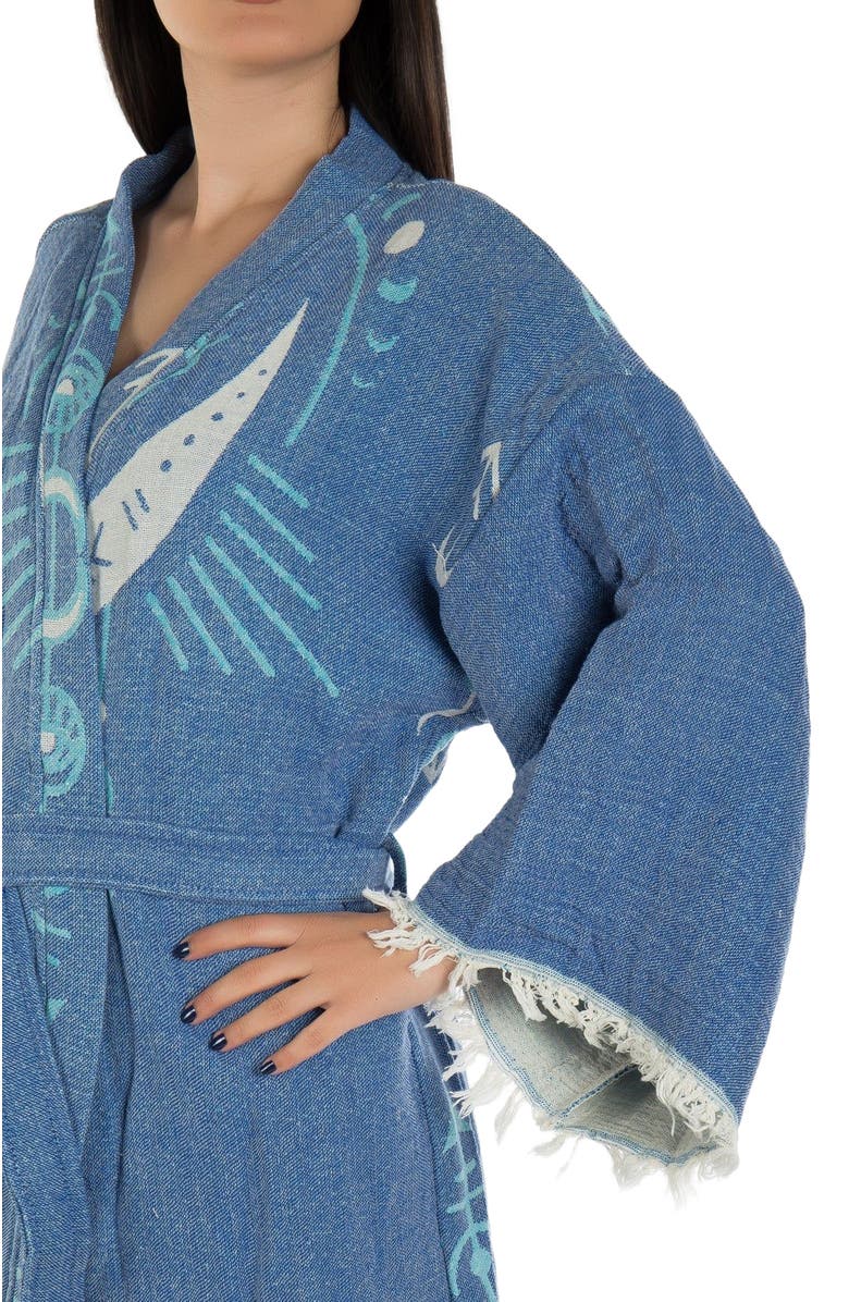 Forever & Always Shoes Luna - Moon Handmade Boho Cotton Kimono, Alternate, color, Blue