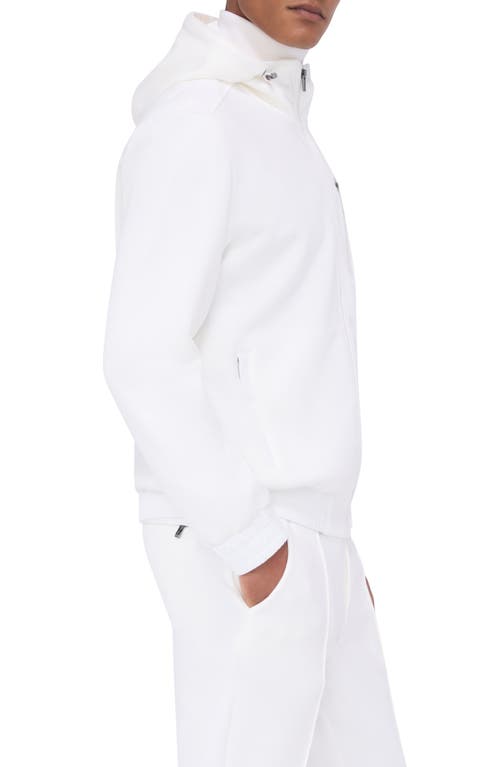Bugatchi Hooded Long Sleeve Knit Top In White