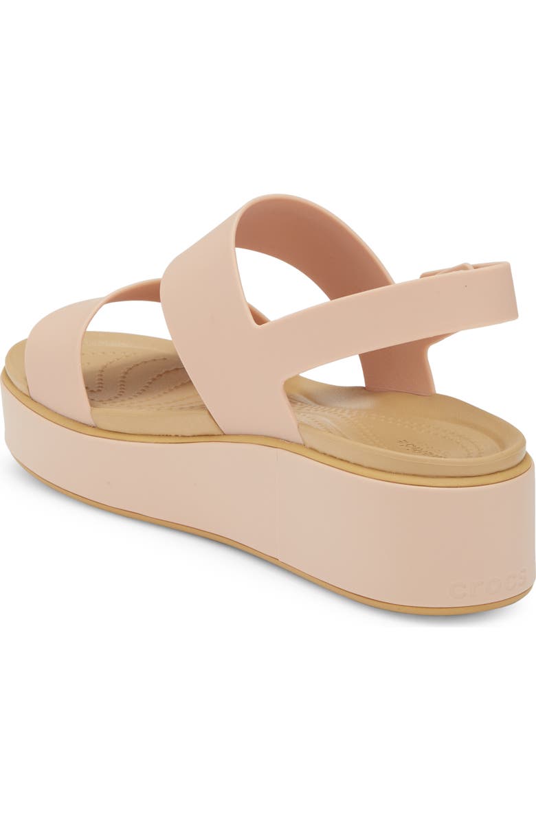 CROCS Brooklyn Low Wedge Matte Wrap Sandal, Alternate, color, Pink Caramel/ Tan