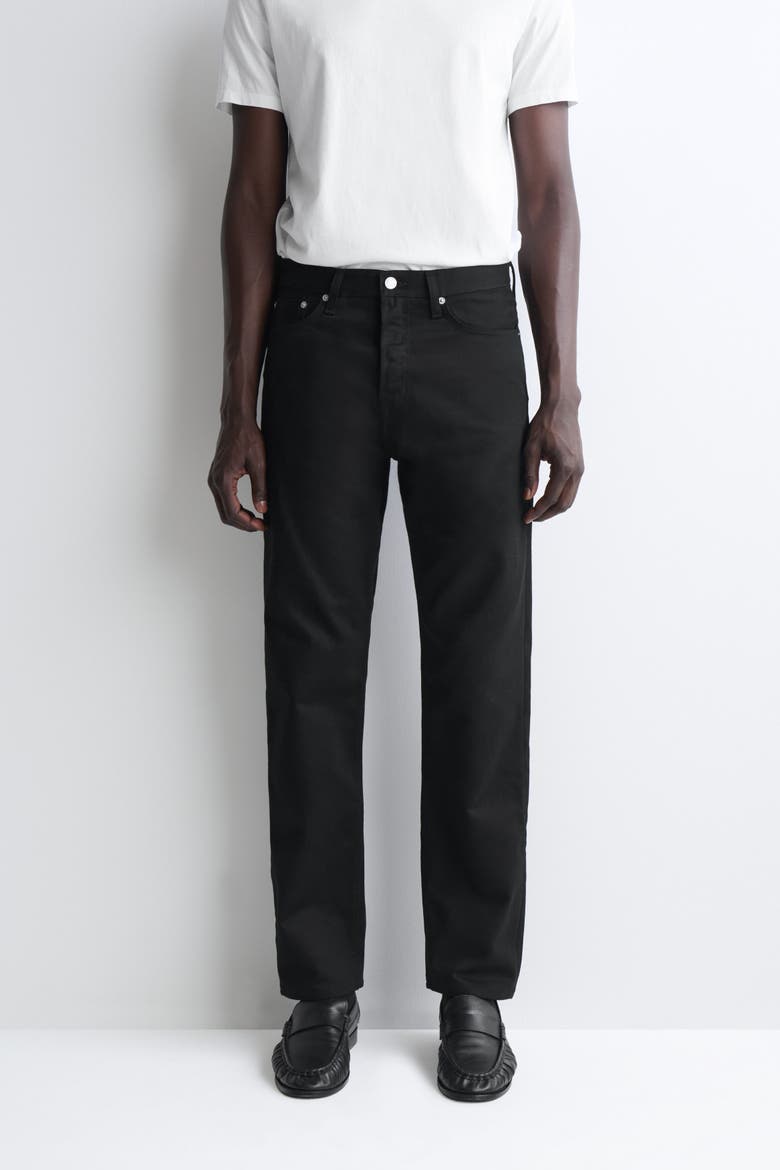 Signature Regular-Fit Straight-Leg Jeans, Alternate, color, BLACK