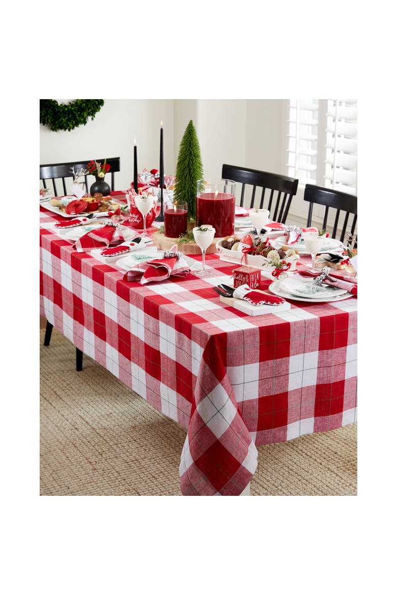 Linen Tablecloth - Very Merry Plaid, Alternate, color, Very Merry