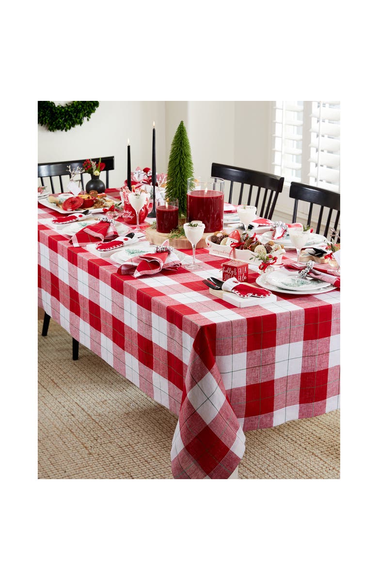 Solino Home Linen Tablecloth - Very Merry Plaid, Alternate, color, Very Merry