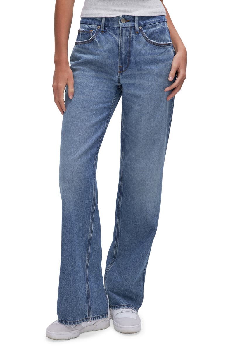 Good American Good '90s High Waist Straight Leg Jeans, Main, color, 