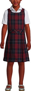 Lands' End Girls Plus Top of Knee Plaid Jumper