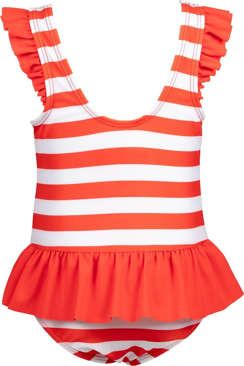 Elmo Sleeveless One-Piece Bathing Suit, Alternate, color, Elmo Red Stripe