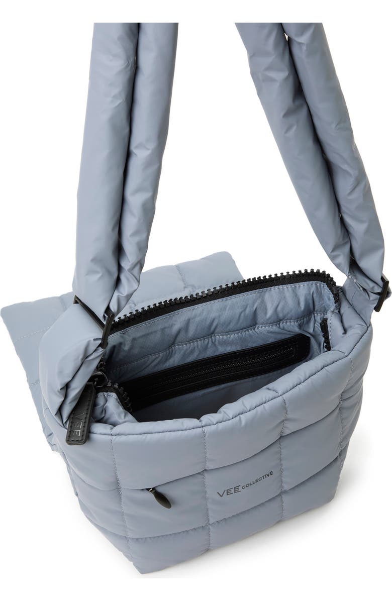 VeeCollective Porter Quilted Recycled Nylon Messenger Bag, Alternate, color, Slate Grey Gry