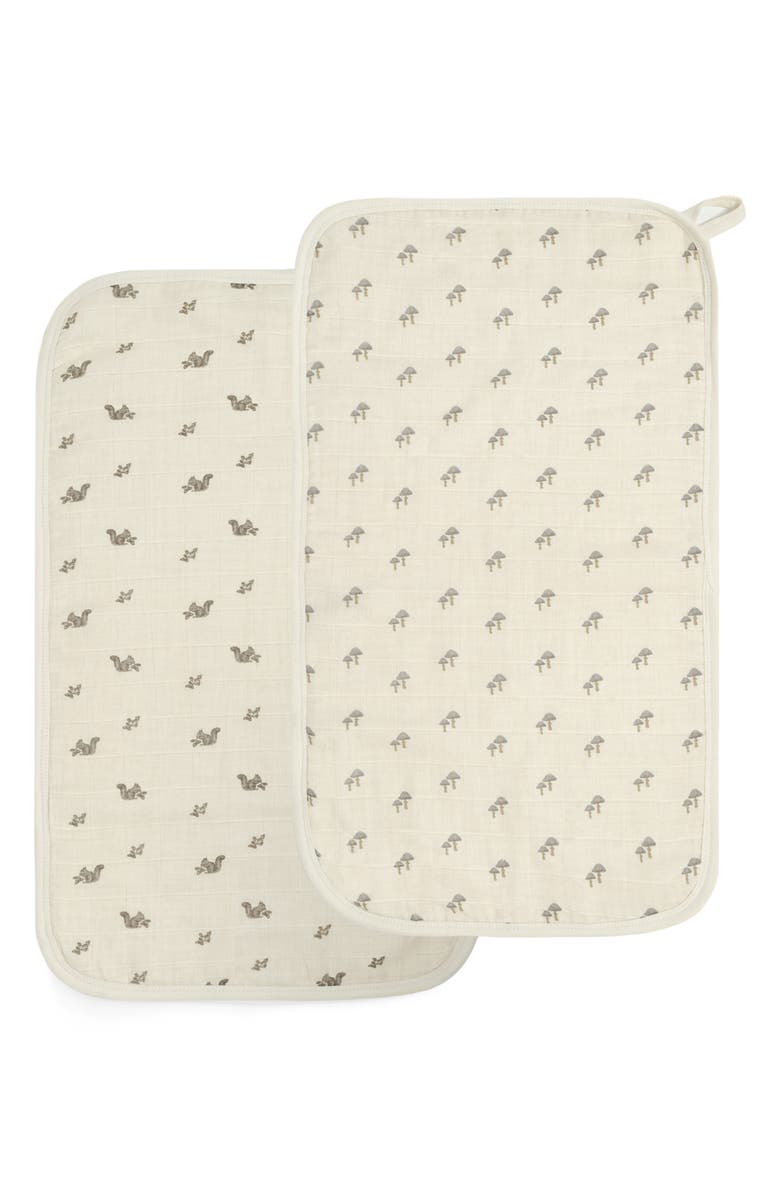 Oilo Assorted 2-Pack Organic Cotton Muslin Bibs, Main, color, Eggshell