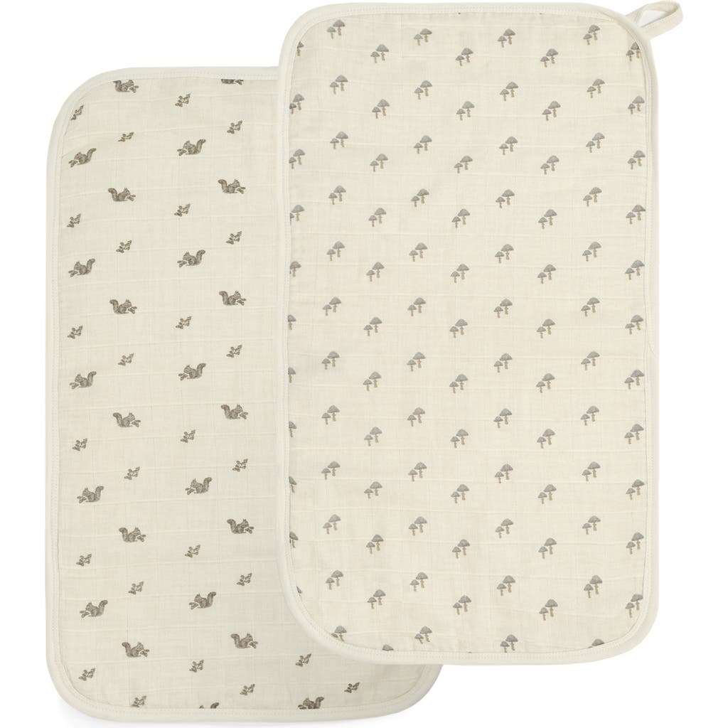 Oilo Assorted 2-pack Organic Cotton Muslin Bibs In Eggshell