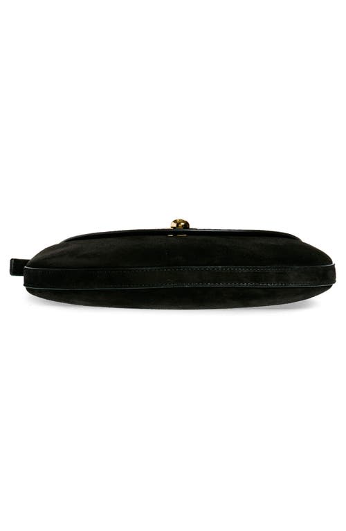Savette Tondo Suede Hobo Bag In Black