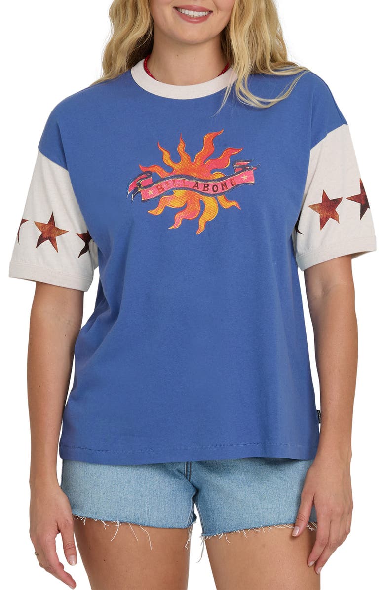 Billabong Tropics Co Graphic Ringer T-Shirt, Main, color, Dutch Blue