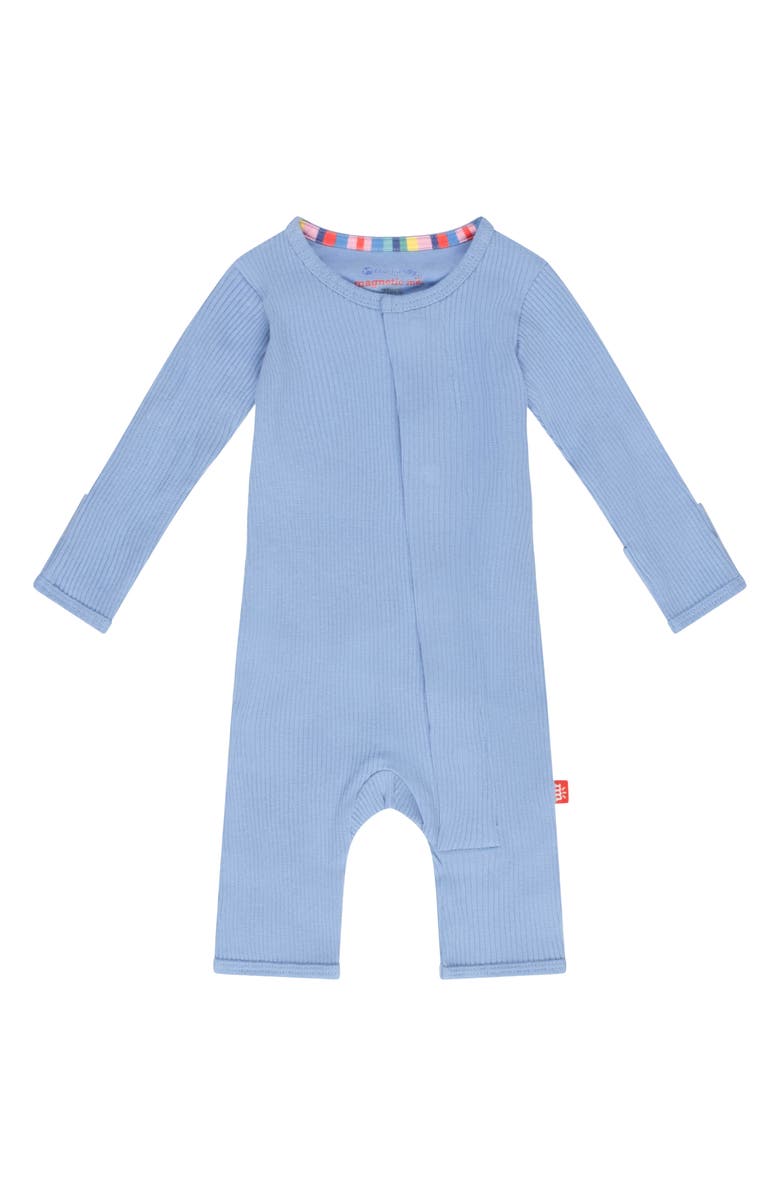 Magnetic Me Blue Skies Ribbed Cotton Blend Magnetic Coverall, Main, color,