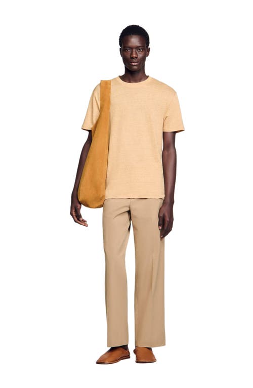 Sandro Man T-shirt Yellow Size Xl Linen