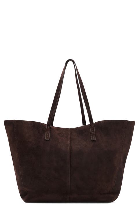 Medium Suede Shopper Tote