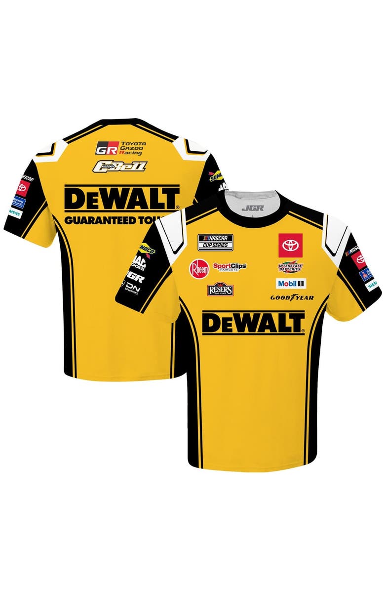 JOE GIBBS RACING TEAM COLLECTION Men's Joe Gibbs Racing Team Collection Yellow Christopher Bell DeWalt Uniform T-Shirt, Main, color, Yellow