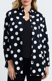Foxcroft Carolina Dot Print Cotton Button-Up Shirt