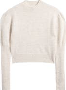 Madewell Mock Neck Puff Sleeve Alpaca Blend Sweater
