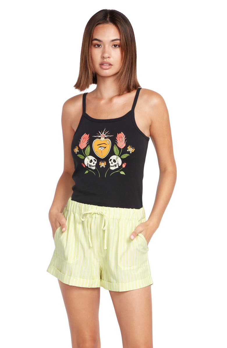 Volcom Sunday Strut Drawstring Shorts, Alternate, color, Citron