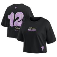 FANATICS Women's Fanatics Kyle Schwarber Black Philadelphia Phillies Name & Number Cropped Top