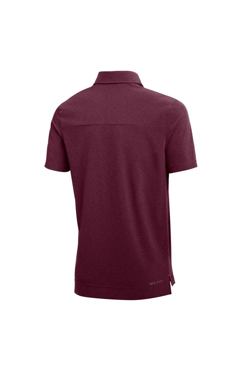 Nike Men's Nike Heathered Maroon Virginia Tech Hokies 2022 Coach Performance Polo, Alternate, color, 