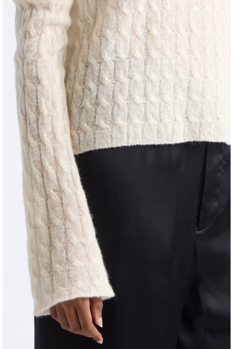 Thin Virgin Wool & Cashmere Sweater, Alternate, color, ECRU