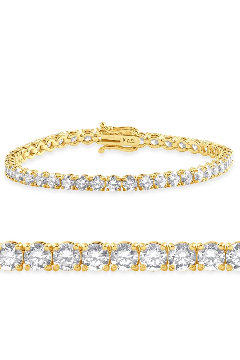 10 Ct Lab Grown Diamond Tennis Bracelet 14K Gold 7", Main, color, 14k Yellow Gold