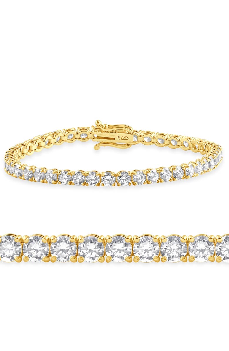 Bliss Diamond 10 Ct Lab Grown Diamond Tennis Bracelet 14K Gold 7", Main, color, 14K Yellow Gold