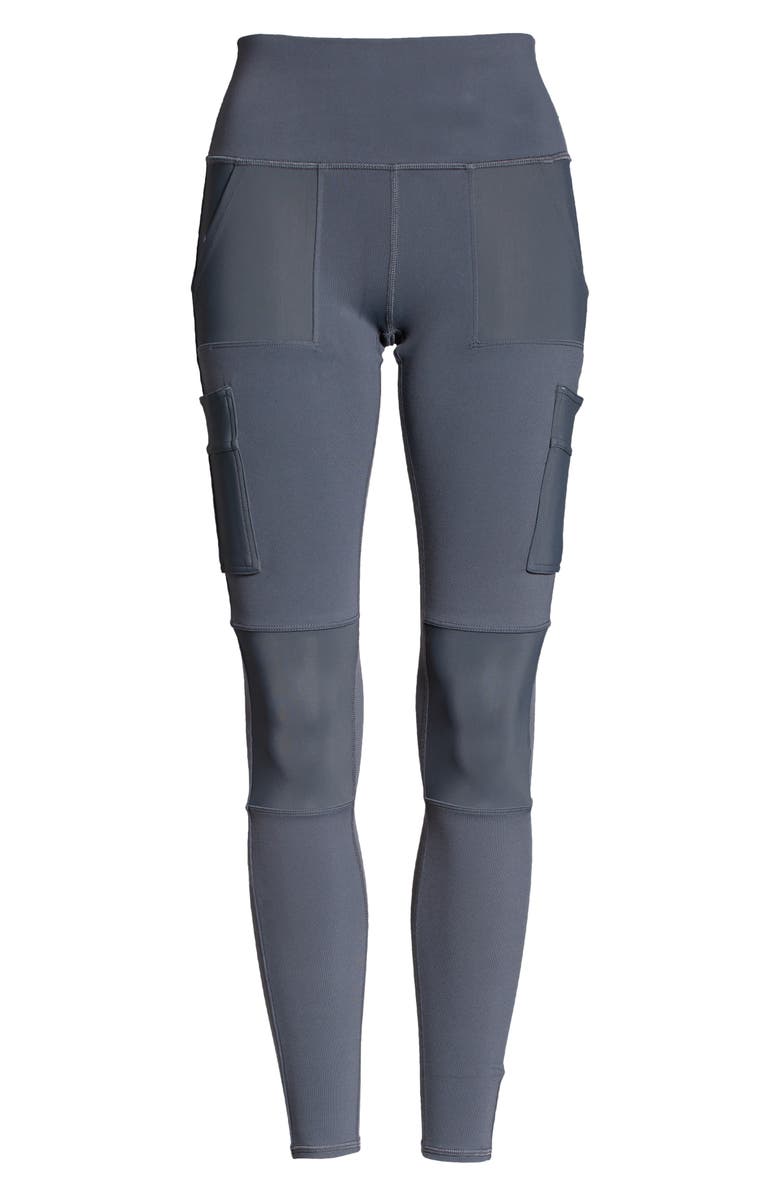 Alo High Waist Cargo Leggings, Alternate, color, Anthracite