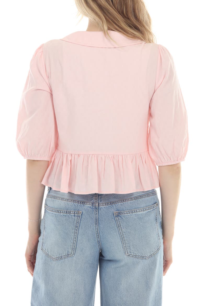 Peter Pan Collar Ruffle Top, Alternate, color, PINK