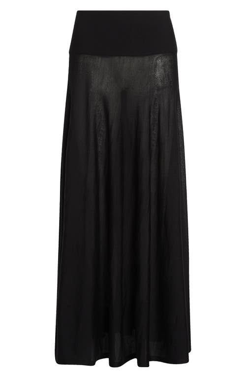 Alaïa Virgin Merino Wool Maxi Skirt In Black