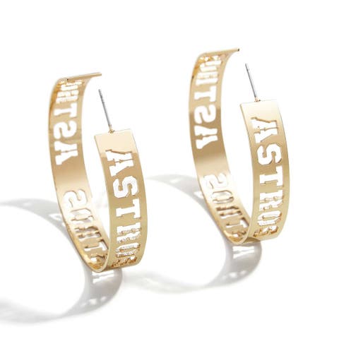 x Baublebar Houston Astros Large Cutout Hoop Earrings