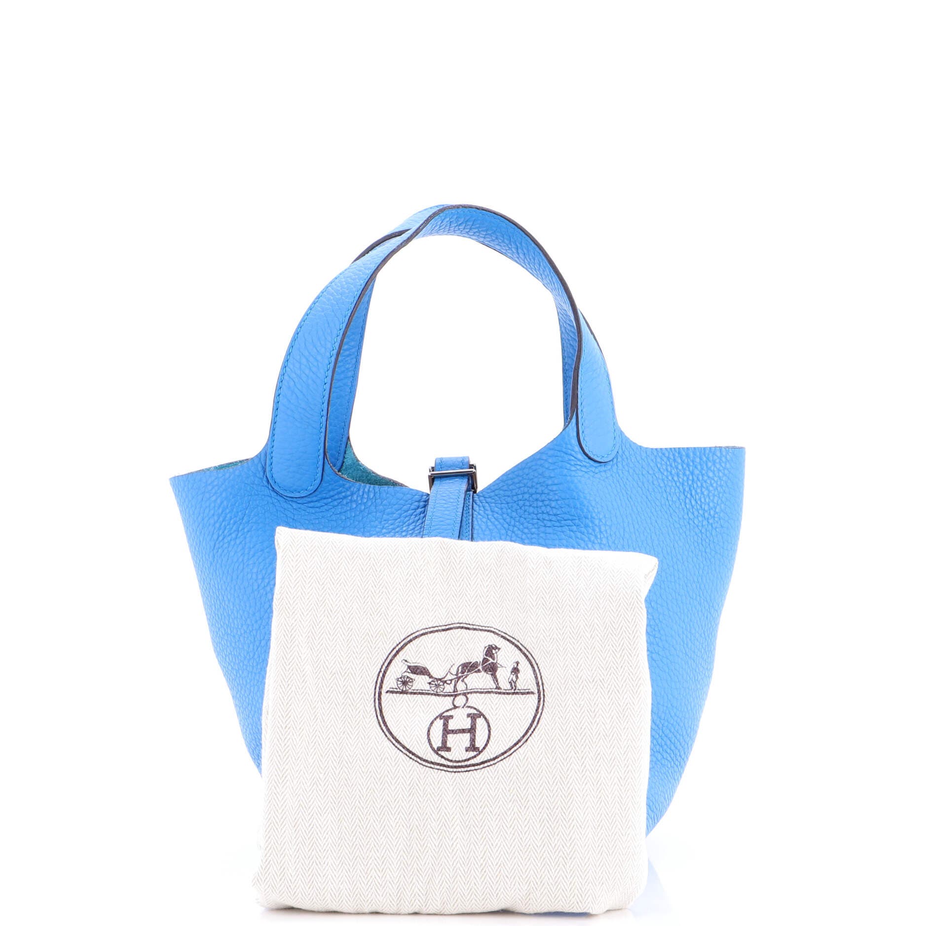 Pre-Owned Hermes Picotin Lock Bag Clemence PM, Alternate, color, Bleu Zanzibar
