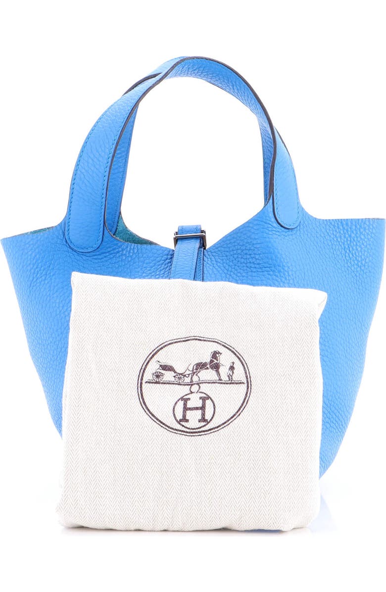 Pre-Owned Hermes Picotin Lock Bag Clemence PM, Alternate, color, Bleu Zanzibar