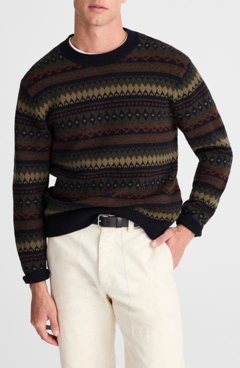 Fair Isle Merino Wool Crewneck Sweater