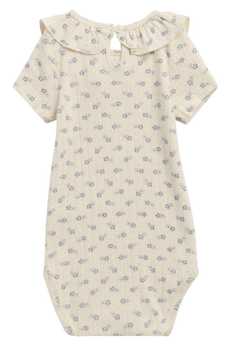 Ruffle Cotton Pointelle Bodysuit, Alternate, color, NATURAL