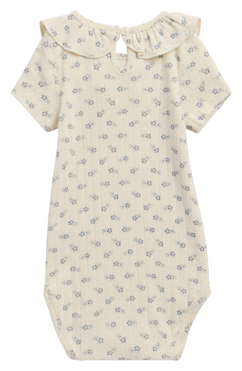 Rylee + Cru Ruffle Cotton Pointelle Bodysuit, Alternate, color, Natural