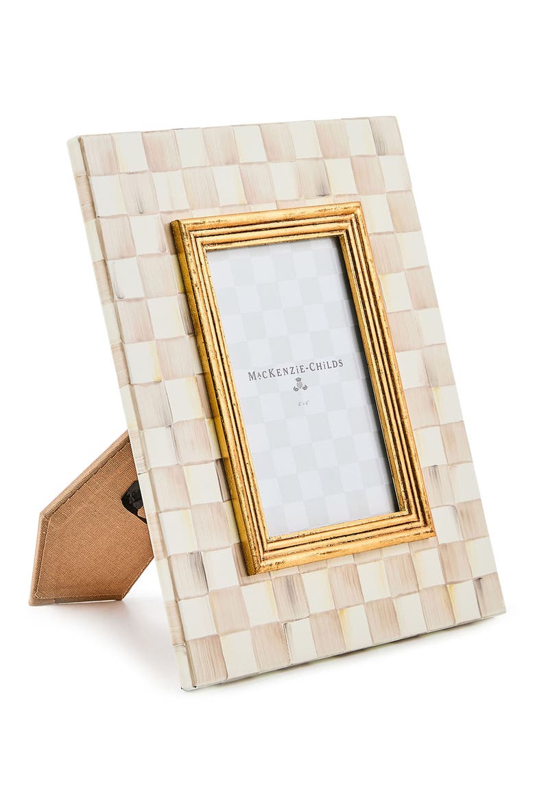Mocha Check Enameled Steel 4 x 6-Inch Picture Frame, Alternate, color, MOCHA